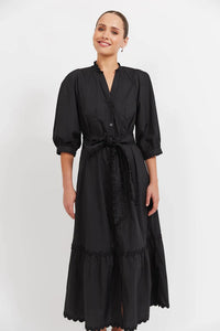 Brasilia Button Maxi Dress-Black