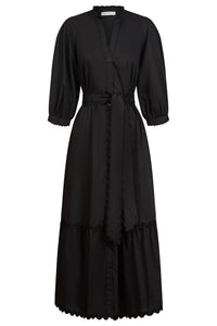 Brasilia Button Maxi Dress-Black