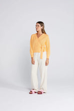 Load image into Gallery viewer, Wrapt Cardigan-Peach Pointelle