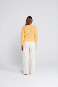 Wrapt Cardigan-Peach Pointelle