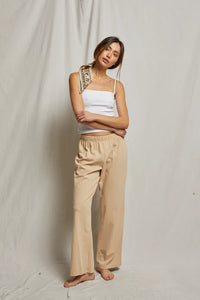 Adele Supima Cotton Pants-Sand Dune