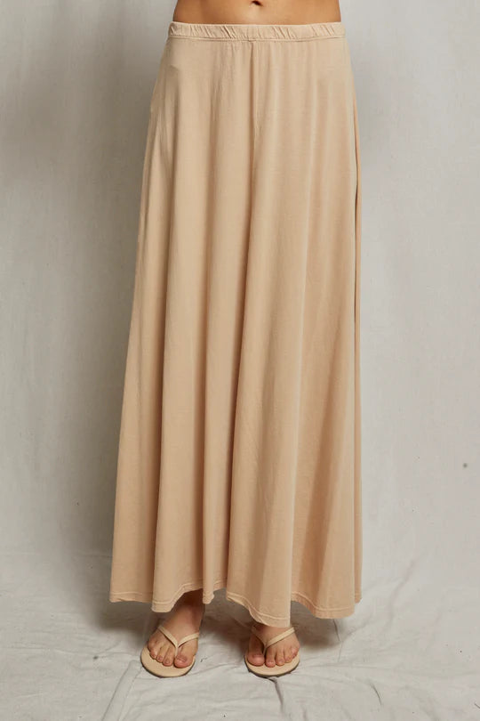 Amy Supima Cotton Skirt-Sand Dune