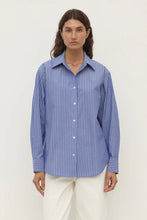 Load image into Gallery viewer, Anais Stripe Long Sleeve Shirt-Blue/White Stripe