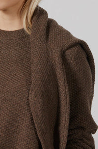 Antony Cashmere Popcorn Crew-Chocolate Marle