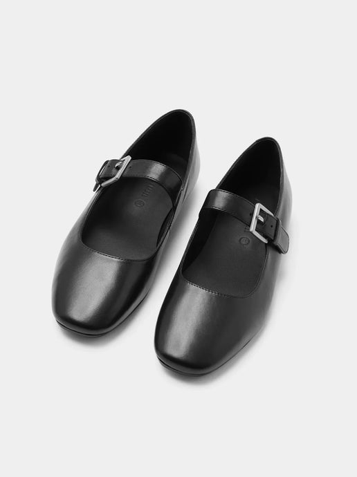 Romee Leather Flat Black