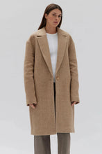 Load image into Gallery viewer, Thea Wool Herringbone Coat-Tan