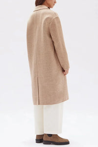 Thea Wool Herringbone Coat-Tan