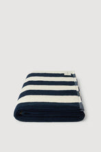 Load image into Gallery viewer, Signature Stripe Beach Towel-True Navy/Cream