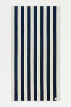 Load image into Gallery viewer, Signature Stripe Beach Towel-True Navy/Cream