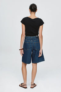 Belted Jean Short-Classic Blue