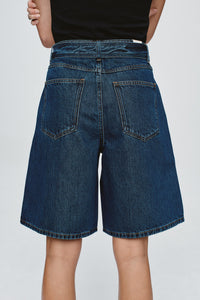 Belted Jean Short-Classic Blue