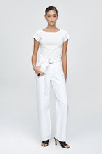 Load image into Gallery viewer, Belted Wide Leg Jean-Blanc