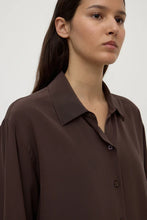 Load image into Gallery viewer, Betty Silk Long Sleeve Shirt-Ganache