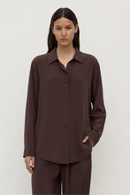 Load image into Gallery viewer, Betty Silk Long Sleeve Shirt-Ganache