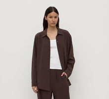 Load image into Gallery viewer, Betty Silk Long Sleeve Shirt-Ganache