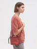 Leather Crossbody Bag-Intense Orange