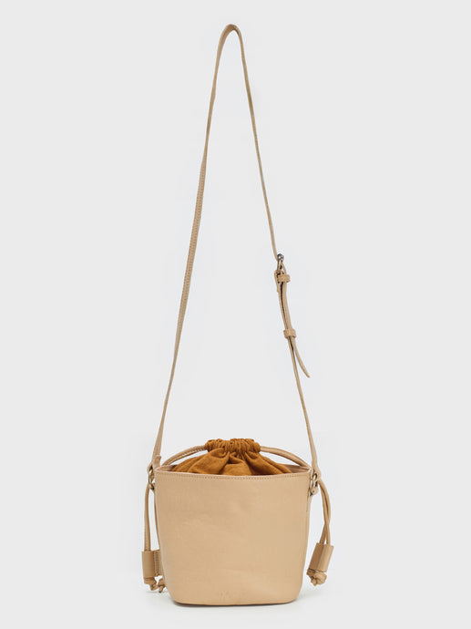 Leather Crossbody Bag-Light Stone