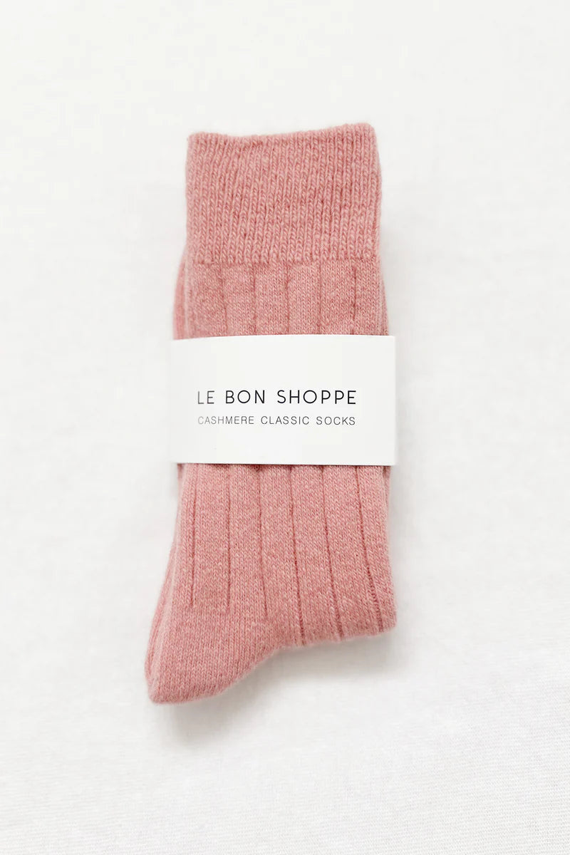 Cashmere Classic Socks-Rose Petal