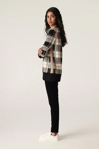 Merino Check Jumper-Camel Check