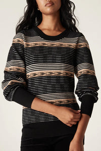 Dallas Merino Jumper-Caramel Stripe