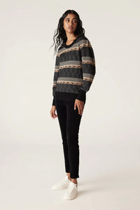 Dallas Merino Jumper-Caramel Stripe