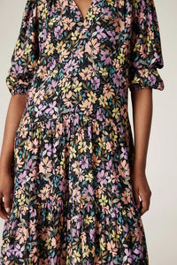 Flora Tiered Dress-Flora Print