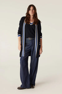 Tribeca Merino Cardigan-Midnight Navy