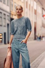 Load image into Gallery viewer, Tavi Knit Top-Dusty Blue
