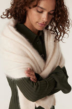 Load image into Gallery viewer, Brushed Cashwool Button Poncho-Parchment