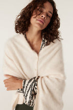 Load image into Gallery viewer, Brushed Cashwool Button Poncho-Parchment