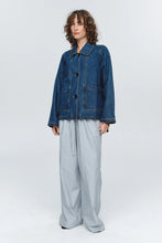 Load image into Gallery viewer, Cropped Pea Jacket-Washed Indigo