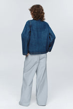 Load image into Gallery viewer, Cropped Pea Jacket-Washed Indigo