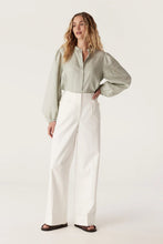 Load image into Gallery viewer, Pure Linen Puff Sleeve Blouse-Sage