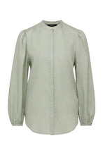 Load image into Gallery viewer, Pure Linen Puff Sleeve Blouse-Sage