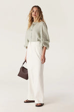 Load image into Gallery viewer, Pure Linen Puff Sleeve Blouse-Sage