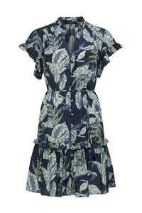 Havana Frill Dress-Navy Floral