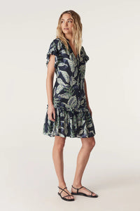 Havana Frill Dress-Navy Floral