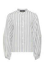 Load image into Gallery viewer, Avondale Linen Blouse-Navy Stripe