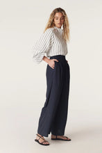 Load image into Gallery viewer, Avondale Linen Blouse-Navy Stripe