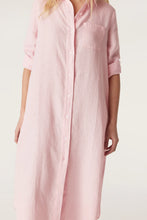 Load image into Gallery viewer, Pure Linen Shirt Dress-Pink