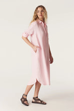 Load image into Gallery viewer, Pure Linen Shirt Dress-Pink