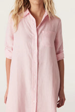 Load image into Gallery viewer, Pure Linen Shirt Dress-Pink