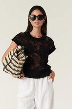 Load image into Gallery viewer, Shadow Lace Knit Top-Black