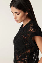 Load image into Gallery viewer, Shadow Lace Knit Top-Black