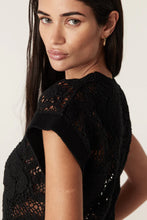 Load image into Gallery viewer, Shadow Lace Knit Top-Black
