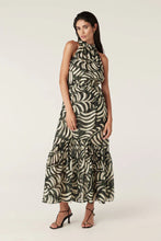 Load image into Gallery viewer, Eden Halter Neck Dress-Shadow Leaf Print
