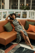 Load image into Gallery viewer, Eden Halter Neck Dress-Shadow Leaf Print