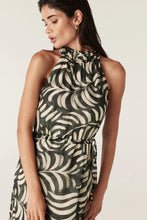 Load image into Gallery viewer, Eden Halter Neck Dress-Shadow Leaf Print