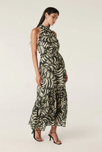 Load image into Gallery viewer, Eden Halter Neck Dress-Shadow Leaf Print