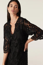 Load image into Gallery viewer, Shadow Embroidered Dress-Black